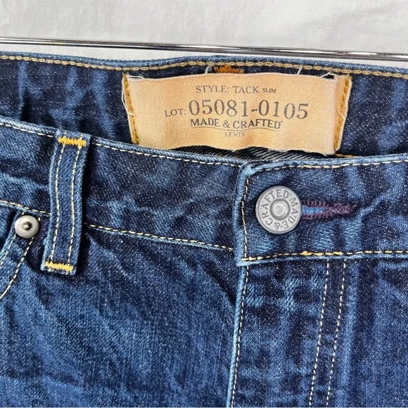 Levis Made and Crafted Tack Slim Jeans Mens 34x34 Nova Blue Denim Made in USA